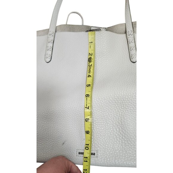 Rebecca Mincoff Large Gray Leather Tote Bag – Textured Pebbled Design, Everyday - Picture 9 of 12